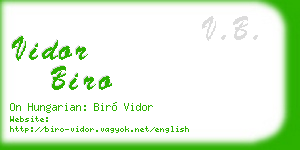 vidor biro business card